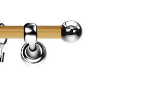 Karnisz Metalowy Prestige pojedynczy 19mm Kula INOX - pinia