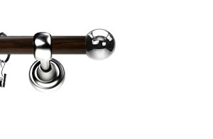 Karnisz Metalowy Prestige pojedynczy 19mm Kula INOX - wenge
