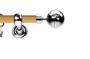 Karnisz Metalowy Prestige pojedynczy 19mm Kula Elegant INOX - pinia
