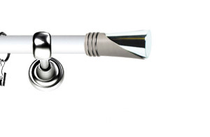 Karnisz Metalowy Prestige pojedynczy 19mm Loca INOX - biały