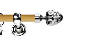Karnisz Metalowy Prestige pojedynczy 19mm Milano INOX - pinia