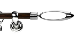Karnisz Metalowy Prestige pojedynczy 19mm Mirella INOX - wenge