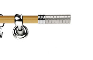 Karnisz Metalowy Prestige pojedynczy 19mm Optima INOX - pinia