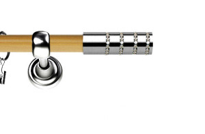 Karnisz Metalowy Prestige pojedynczy 19mm Rosetti Crystal INOX - pinia