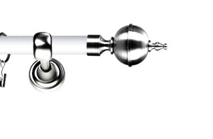 Karnisz Metalowy Prestige pojedynczy 19mm Roxy INOX - biały