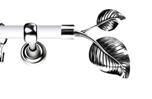 Karnisz Metalowy Prestige pojedynczy 19mm Sorento INOX - biały