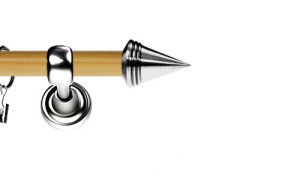 Karnisz Metalowy Prestige pojedynczy 19mm Stożek INOX - pinia