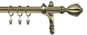 Karnisz stylowy barokko pojedynczy 25mm Avanti antyk mosiądz