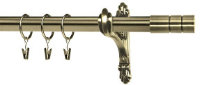 Karnisz stylowy barokko pojedynczy 25mm Cylinder antyk mosiądz