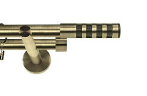 Karnisz nowoczesny NEO podwójny 16/16mm Dakota Premium antyk mosiądz