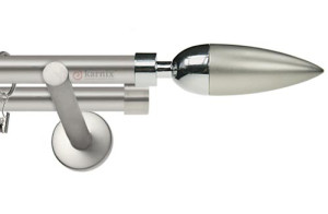 Karnisz nowoczesny NEO podwójny 16/16mm Kazur chrom mat