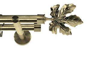 Karnisz nowoczesny NEO podwójny 16/16mm Klon antyk mosiądz