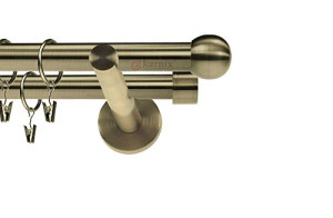 Karnisz nowoczesny NEO podwójny 16/16mm Kula antyk mosiądz