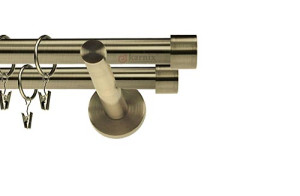 Karnisz nowoczesny NEO podwójny 16/16mm Luna antyk mosiądz