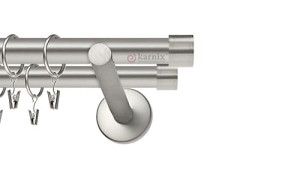 Karnisz nowoczesny NEO podwójny 16/16mm Luna chrom mat