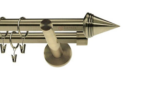 Karnisz nowoczesny NEO podwójny 16/16mm Stożek antyk mosiądz