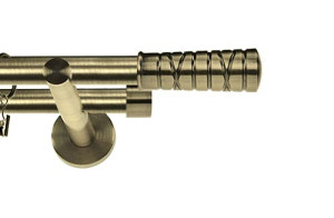 Karnisz nowoczesny NEO podwójny 16/16mm Torino antyk mosiądz