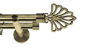 Karnisz nowoczesny NEO podwójny 16/16mm Wachlarz antyk mosiądz