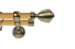 Karnisz Metalowy Prestige podwójny 25/19mm Avanti Antyk mosiądz - pinia