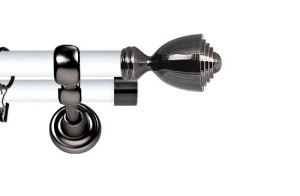 Karnisz Metalowy Prestige podwójny 25/19mm Avanti Antracyt - biały