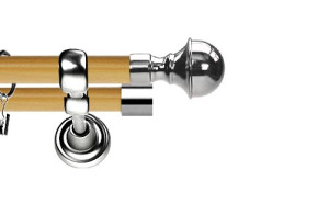 Karnisz Metalowy Prestige podwójny 25/19mm Bella INOX - pinia