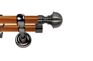 Karnisz Metalowy Prestige podwójny 25/19mm Bella Antracyt - calvados