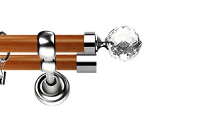 Karnisz Metalowy Prestige podwójny 25/19mm Beluna Crystal INOX - calvados