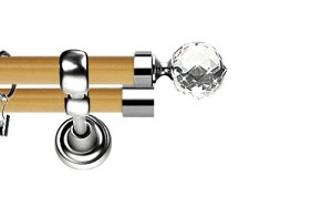 Karnisz Metalowy Prestige podwójny 25/25mm Beluna Crystal INOX - pinia