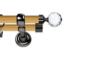 Karnisz Metalowy Prestige podwójny 25/19mm Beluna Crystal Antracyt - pinia