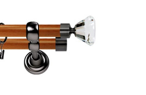 Karnisz Metalowy Prestige podwójny 25/19mm Clarex Crystal Antracyt - calvados
