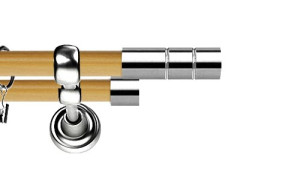 Karnisz Metalowy Prestige podwójny 25/19mm Cylinder INOX - pinia