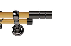 Karnisz Metalowy Prestige podwójny 25/19mm Cylinder Antracyt - pinia