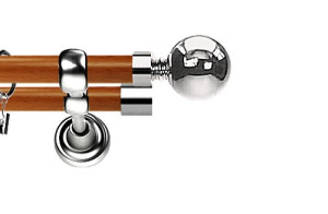 Karnisz Metalowy Prestige podwójny 25/19mm Kula INOX - calvados