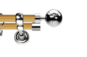 Karnisz Metalowy Prestige podwójny 25/25mm Kula Elegant INOX - pinia