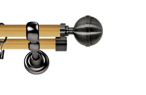 Karnisz Metalowy Prestige podwójny 25/19mm Kula Elegant Antracyt - pinia