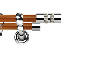 Karnisz Metalowy Prestige podwójny 25/19mm Lanso Crystal INOX - calvados