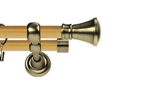 Karnisz Metalowy Prestige podwójny 25/19mm Liberty Antyk mosiądz - pinia