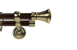Karnisz Metalowy Prestige podwójny 25/19mm Liberty Antyk mosiądz - wenge