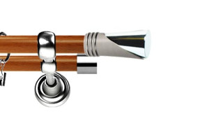 Karnisz Metalowy Prestige podwójny 25/19mm Loca INOX - calvados