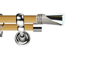 Karnisz Metalowy Prestige podwójny 25/19mm Loca INOX - pinia