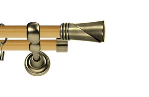 Karnisz Metalowy Prestige podwójny 25/19mm Loca Antyk mosiądz - pinia