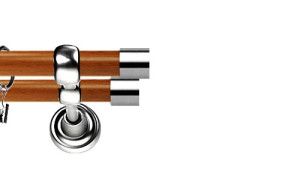 Karnisz Metalowy Prestige podwójny 25/19mm Luna INOX - calvados