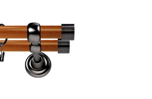 Karnisz Metalowy Prestige podwójny 25/19mm Luna Antracyt - calvados