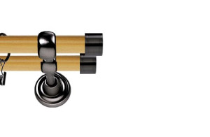 Karnisz Metalowy Prestige podwójny 25/25mm Luna Antracyt - pinia