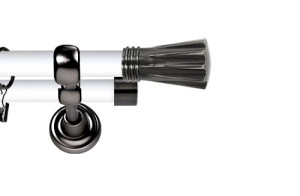 Karnisz Metalowy Prestige podwójny 25/19mm Matrix Antracyt - biały