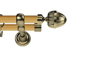 Karnisz Metalowy Prestige podwójny 25/19mm Milano Antyk mosiądz - pinia