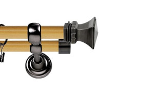 Karnisz Metalowy Prestige podwójny 25/25mm Orto Antracyt - pinia
