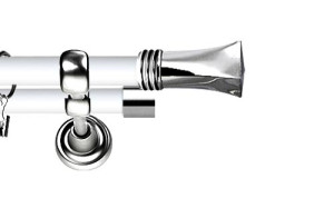 Karnisz Metalowy Prestige podwójny 25/19mm Porto INOX - biały