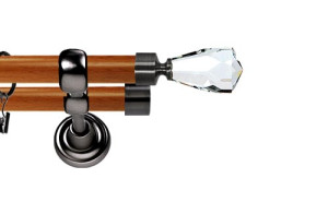 Karnisz Metalowy Prestige podwójny 25/25mm Travo Crystal Antracyt - calvados