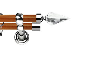 Karnisz Metalowy Prestige podwójny 25/25mm Veneto Crystal  INOX - calvados